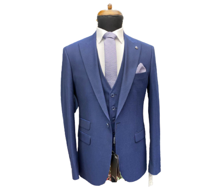 Fatih Zraiq Size 56 Trendy and Attractive Premium Quality 3 Pieces Suit for Men - Navy Blue - Zoom Image