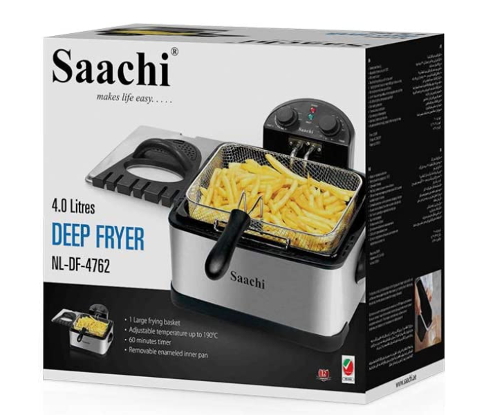 Saachi DF4762 2000W 4 Litre Non Stick Deep Fryer - Silver - Zoom Image 2