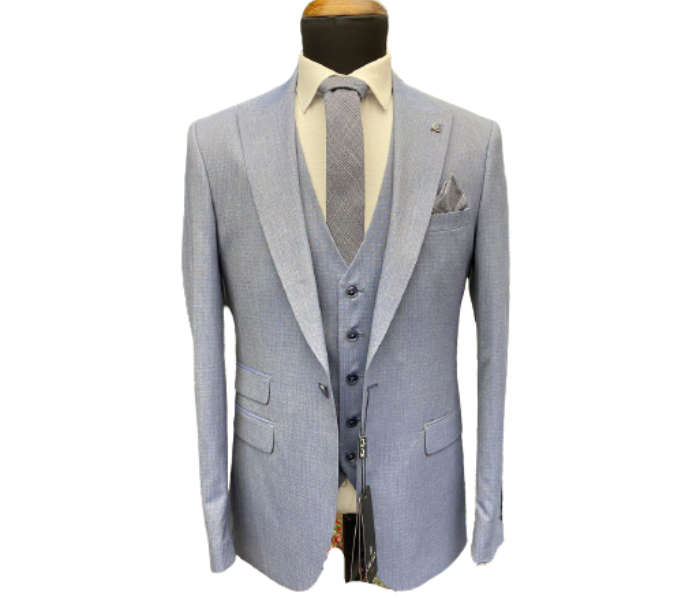 Fatih Zraiq Size 58 Attractive and Trendy Premium Quality 3 Pieces Suit for Men - Light Blue - Zoom Image