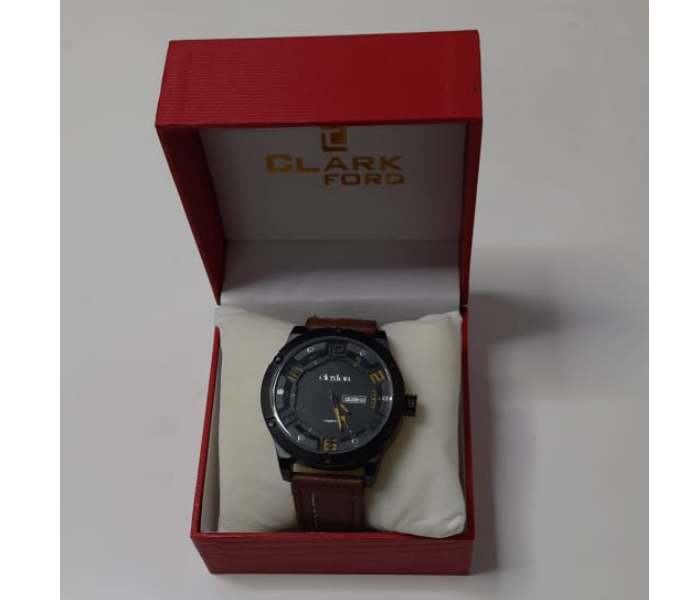 Clark Ford CT79002M Claxton Analog Watch for Men - Black and Brown - Zoom Image