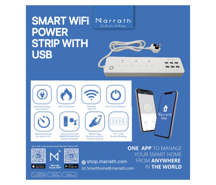 Marrath Smart Wifi Multi Plug To Control Devices - White - Zoom Image 3