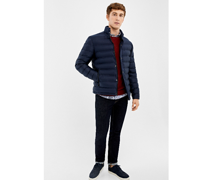 Springfield 095631711 Large Nylon Sports Jacket for Men - Dark Blue - Zoom Image 1