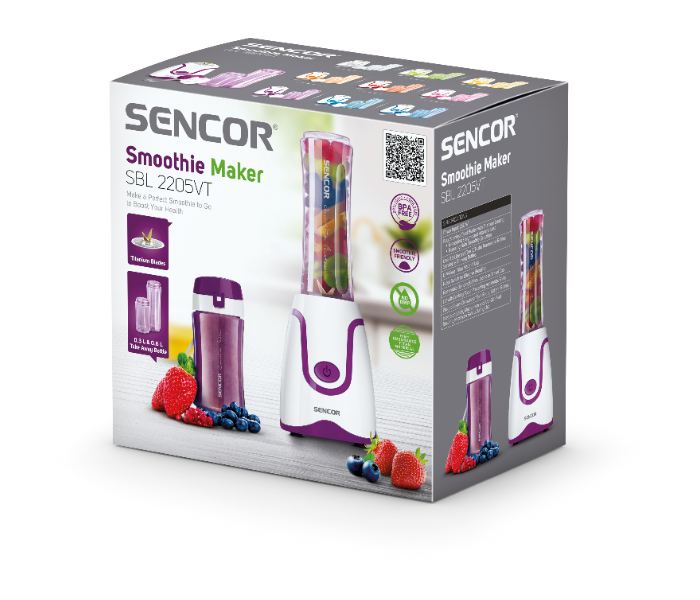 Sencor SBL 2205VT 600ml Impact Resistant Smoothie Maker Bottles - Violet and White(duplicate) - Zoom Image 9