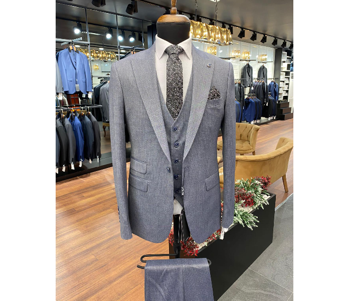 Fatih Zraiq Size 58 Trendy and Attractive Premium Quality 3 Pieces Suit for Men - Grey - Zoom Image