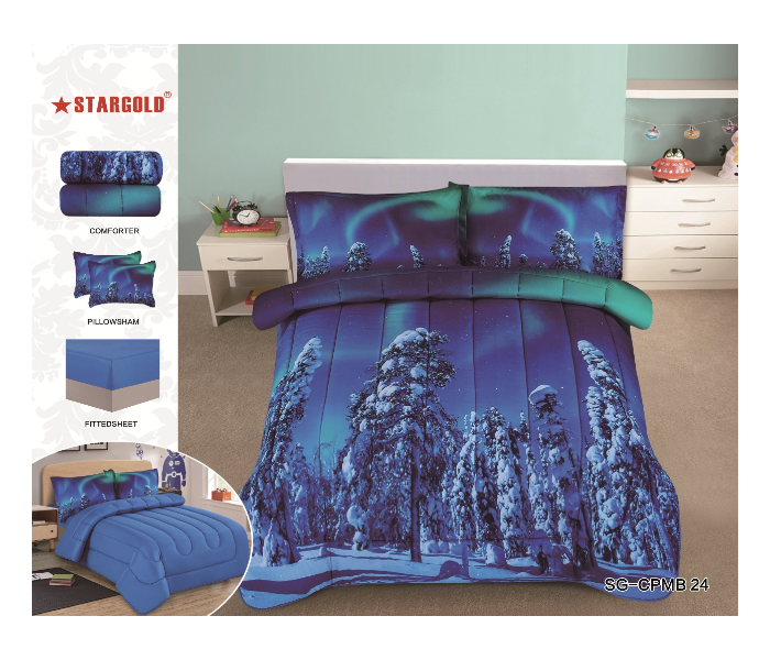 Stargold SG-CJL2007 Comforter  Set Of 4 Pieces - Dark Blue - Zoom Image