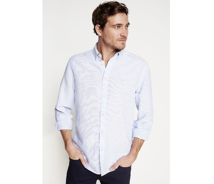 Springfield 099332813 XXL Linen Shirt for Men - Medium Blue - Zoom Image 2