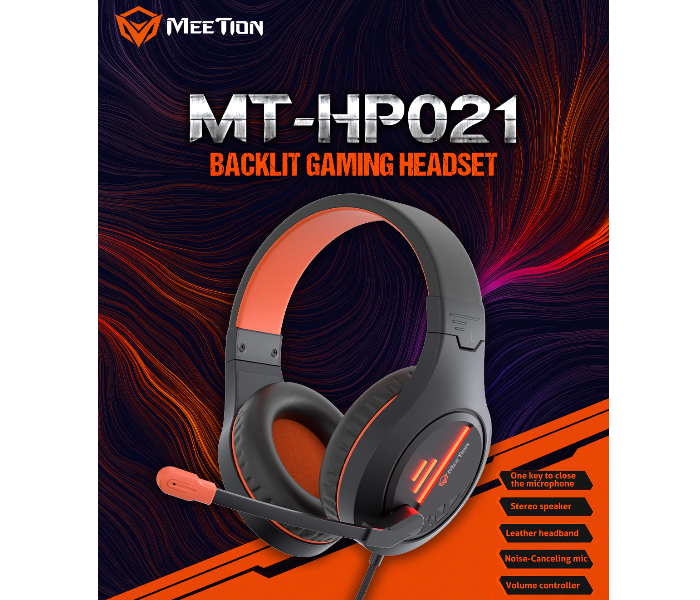 Meetion MT-HP021 Lightweight Stereo Backlit Gaming Headset - Zoom Image 1