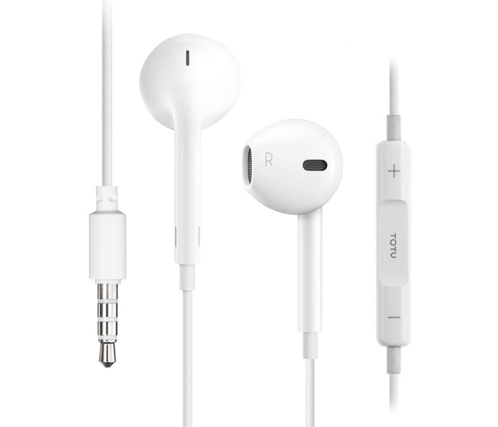 TOTU EAUA-012-WH 3.5mm Glory Series Wired Headset with Non-Destructive Stereo Output - White - Zoom Image 1