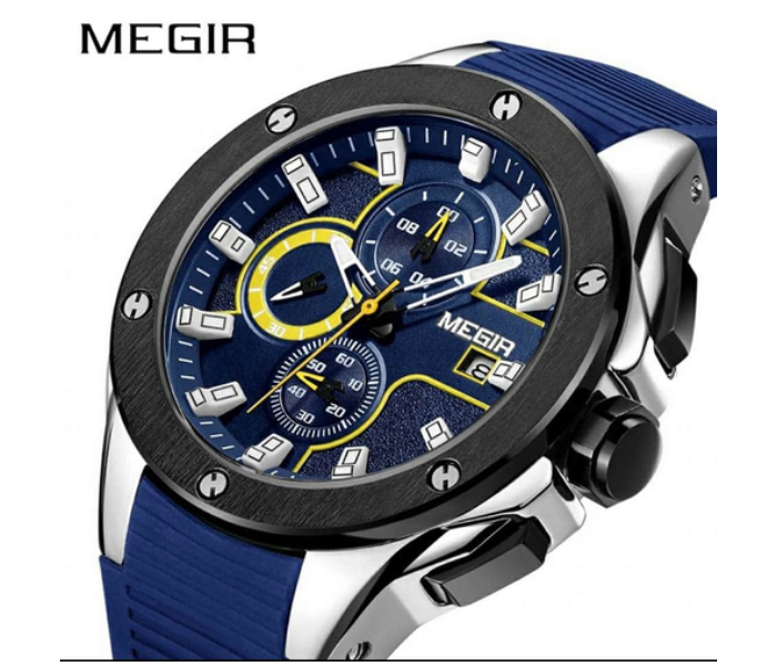 Megir Luxury Sports Luminous Chronograph Quartz Watch - 2053 Blue - Zoom Image 1