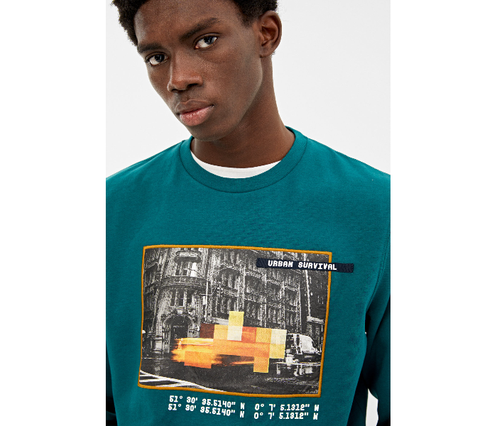 Springfield 009621086 XL Sweatshirt for Men - Teal - Zoom Image 2