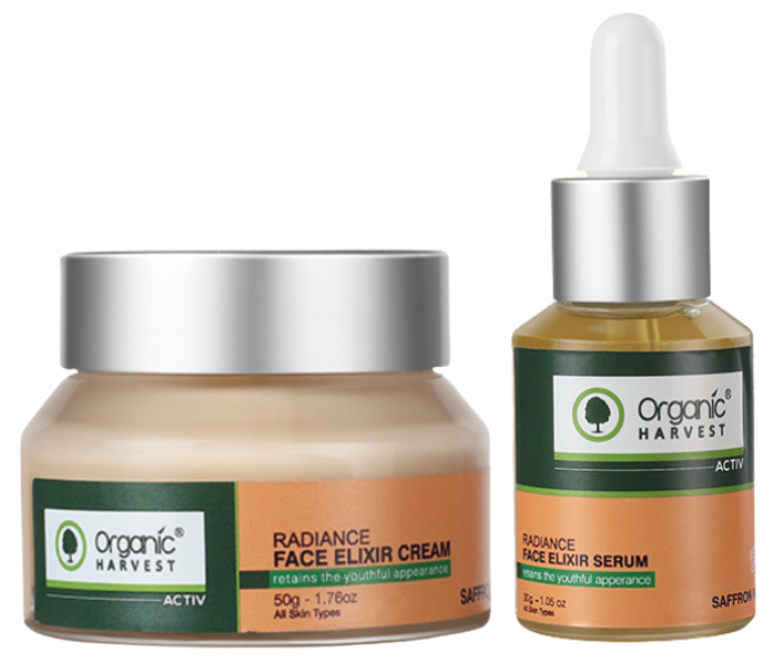 Organic Harvest Radiance Face Elixir Serum and Cream Combo Pack - Zoom Image 1