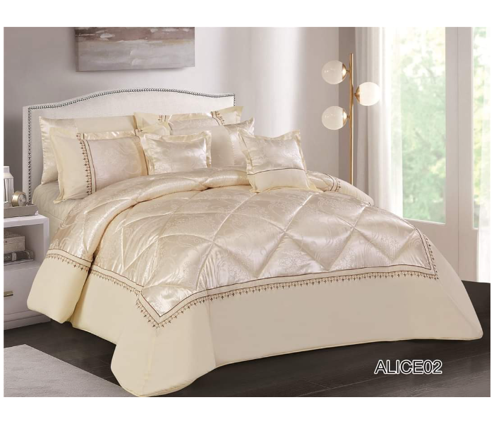 Stargold SG-CJL2001 Comforter Set Of 8 Pieces - Pearl White - Zoom Image