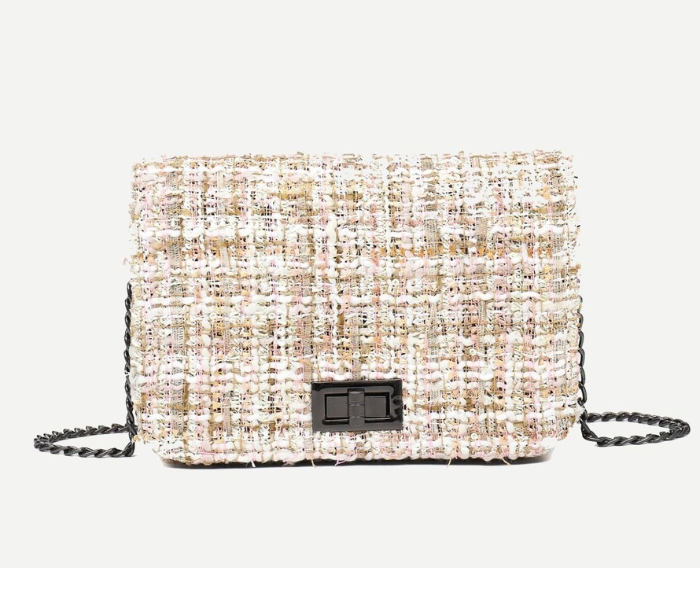 VW Trendz bag171124356 Small Tweed Crossbody Chain Bag - Beige - Zoom Image