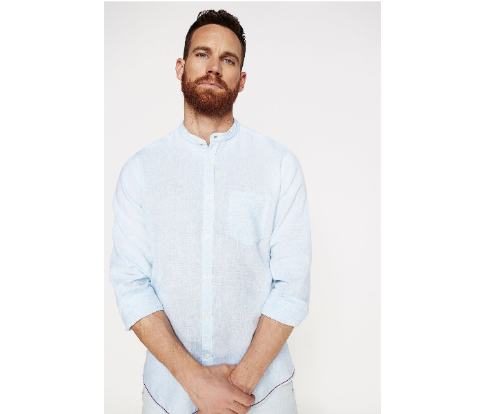 Springfield 099330118 XXL Linen Shirt for Men - Light Blue - Zoom Image 2