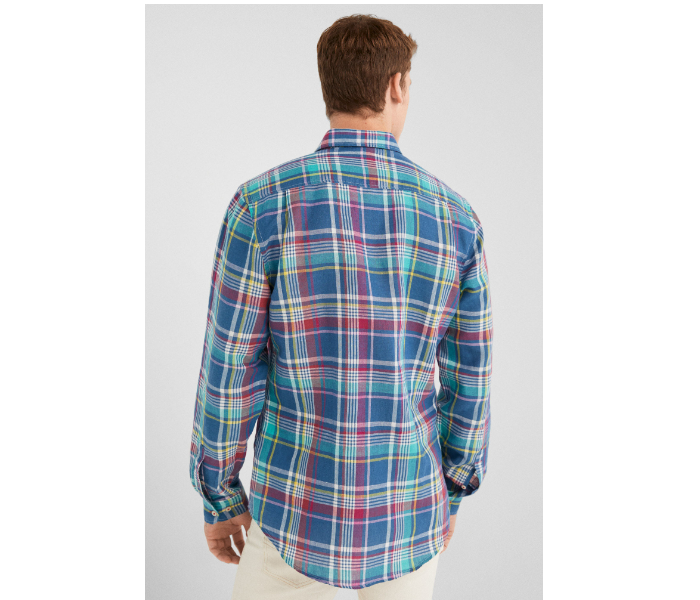 Springfield 099554188 XXXL Linen Shirt for Men - Turquoise - Zoom Image 4