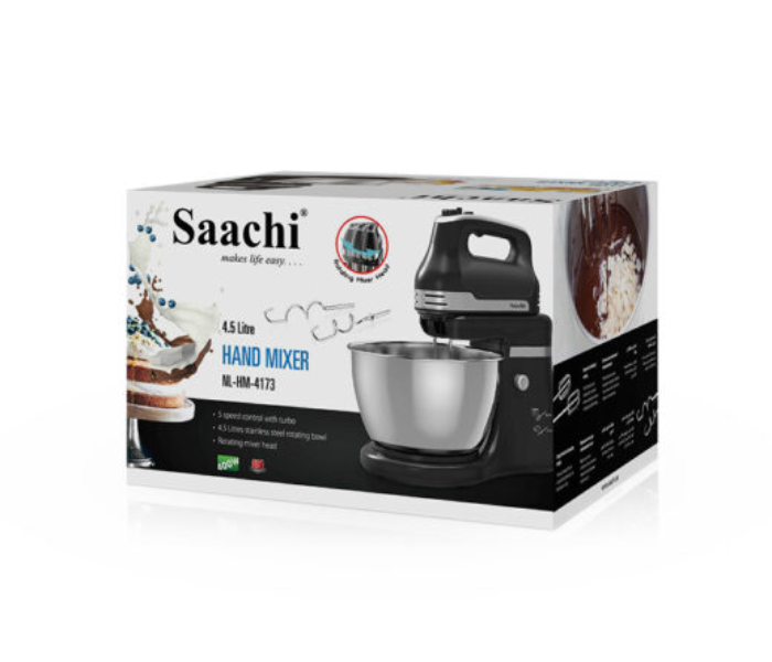 Saachi NL-HM-4173 400W 4.5 Litre Hand Mixer with Rotating Mixer Head - Black - Zoom Image 4