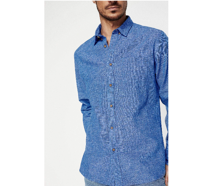 Springfield 099324710 XXL Linen Shirt for Men - Navy - Zoom Image 3