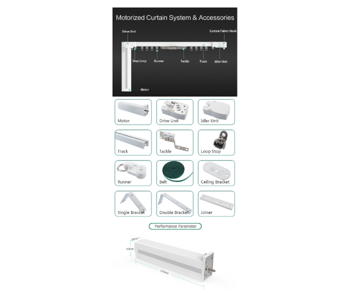 Marrath Smart Wifi Window Curtain Motor and Track System - 4.2 Meter - Zoom Image 7