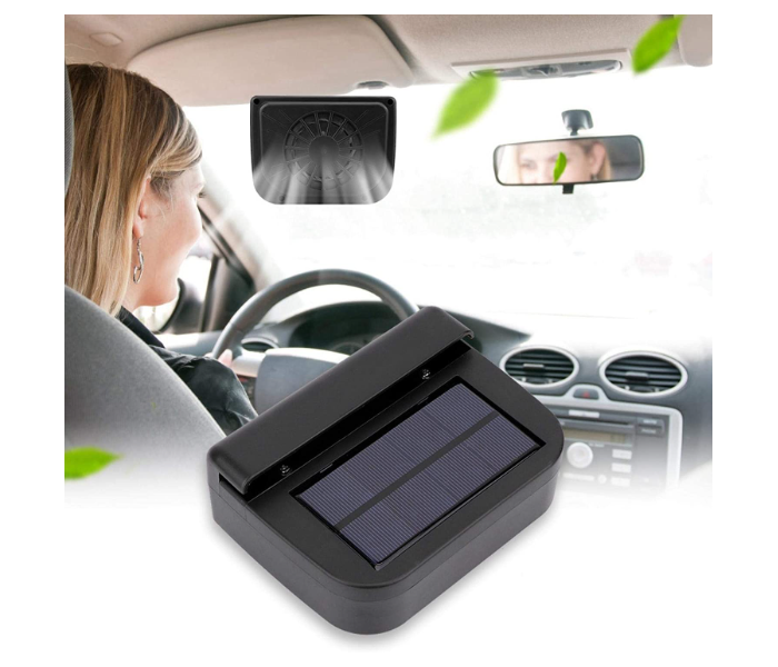 Detoxification Solar Power Car Exhaust Fan for Trolleys Universal Cars - Black - Zoom Image 3