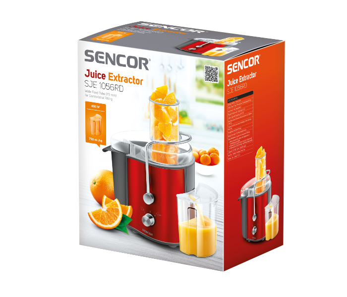 Sencor SJE 1056RD 800W 1.6 Litre Stainless Steel Juicer -Red - Zoom Image 5