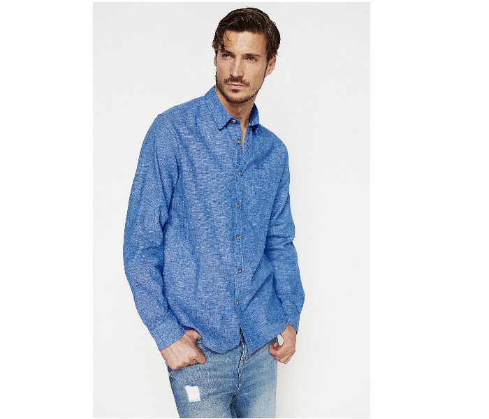 Springfield 099324710 XXL Linen Shirt for Men - Navy - Zoom Image 1