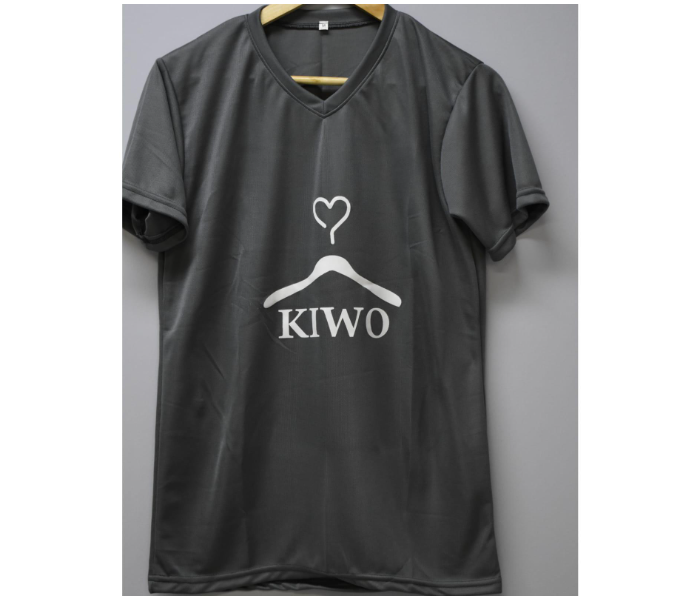 Kiwo Short Half Sleeve Extra Large Casual T-shirt For Men - Grey - Zoom Image