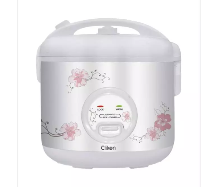 Clikon CK2632 500W 1.5 Litre Rice Cooker with Steamer - White and Silver - Zoom Image