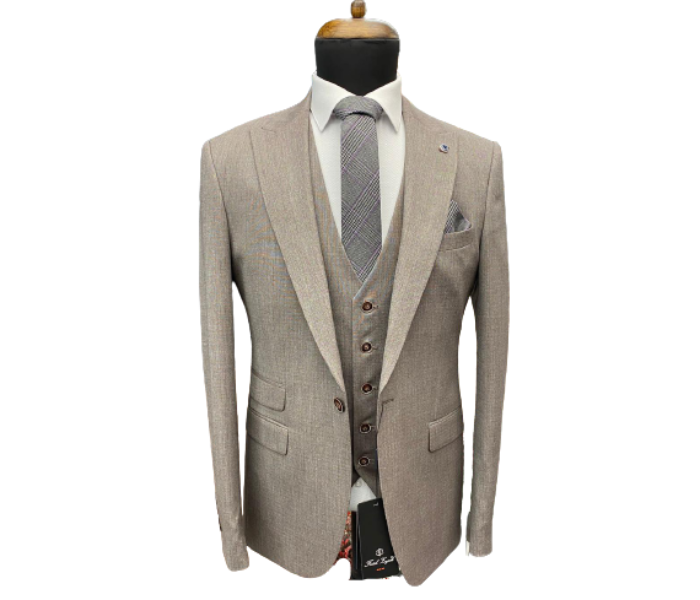 Fatih Zraiq Size 54 Attractive and Trendy Premium Quality 3 Pieces Suit for Men - Grey - Zoom Image