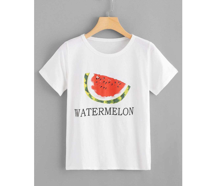 VW Trendz vest180601400 Large Watermelon Print Tank Top - White - Zoom Image