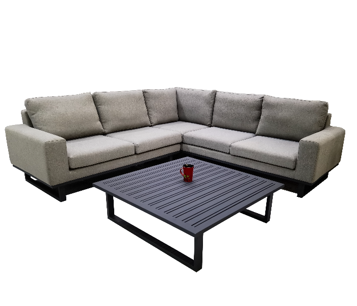 Attractive RLS1688 250cm x 250cm L Shape Sofa with Aluminium Table- Brown - Zoom Image 2