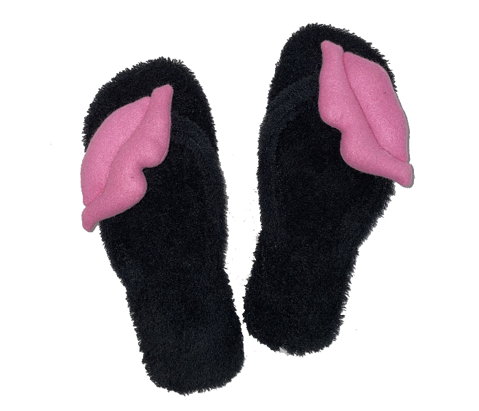 Casual LFV101 US 09 Daily Wear Soft Flat Home Slippers for Women - Black - Zoom Image