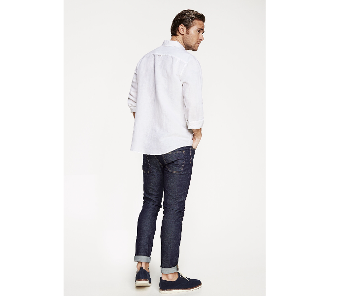 Springfield 099321299 Small Linen Shirt for Men - White - Zoom Image 3