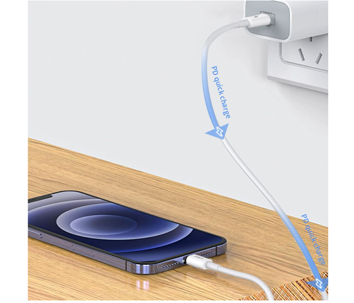 TOTU CACQ-011-WH 20W Glory Series USB TYPE-C British Standard Fast Charging Travel Charger - White - Zoom Image 3