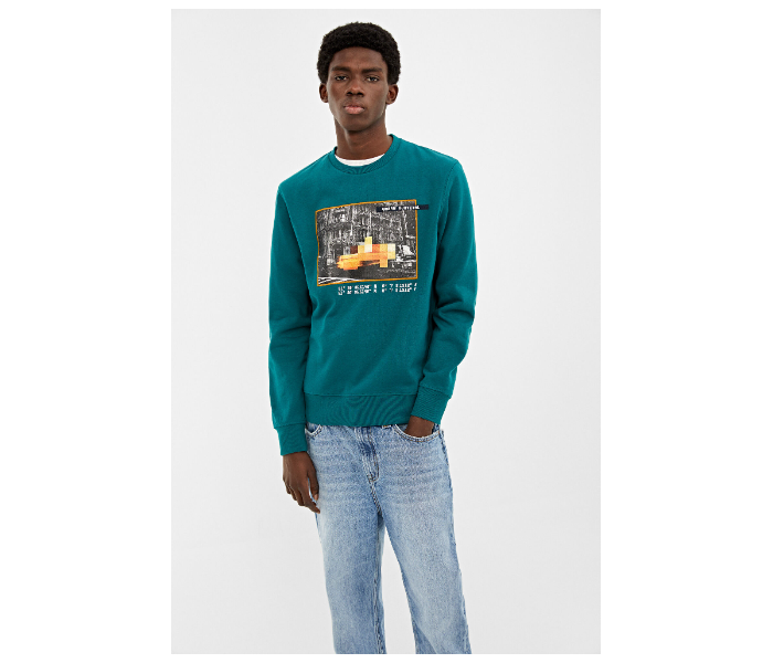 Springfield 009621086 Small Sweatshirt for Men - Teal - Zoom Image 1