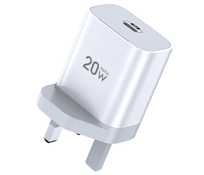 TOTU CACQ-011-WH 20W Glory Series USB TYPE-C British Standard Fast Charging Travel Charger - White - Zoom Image 1