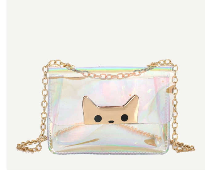 VW Trendz bag180502303 Small Clear Iridescent Crossbody Chain Bag - Zoom Image