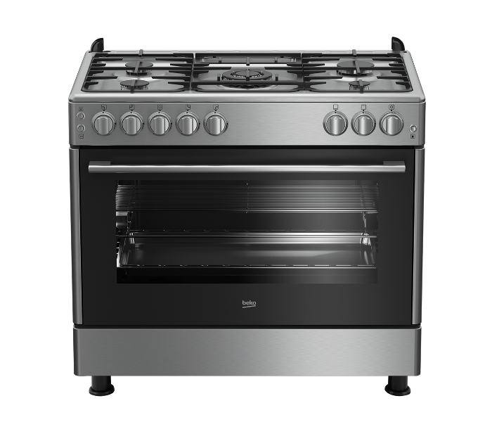 Beko GG15125GX 90 cm 5 Burner Freestanding Gas Burner with Electic Oven - Silver - Zoom Image 1