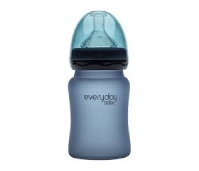 Everyday Baby 10205 150ml Glass Heat Sensing Baby Bottle - Blueberry - Zoom Image