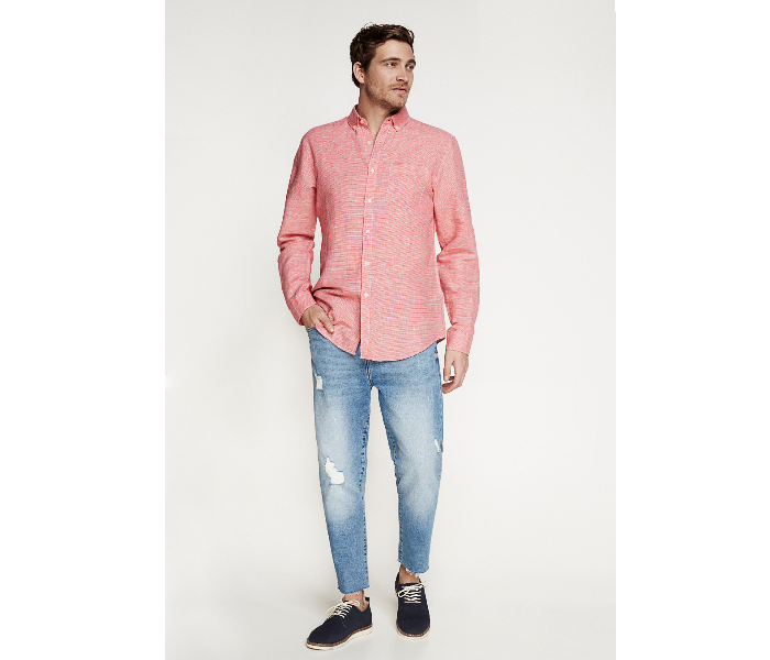 Springfield 099322060 Medium Linen Shirt for Men - Red - Zoom Image 1