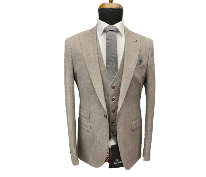 Fatih Zraiq Size 56 Attractive and Trendy Premium Quality 3 Pieces Suit for Men - Grey - Zoom Image