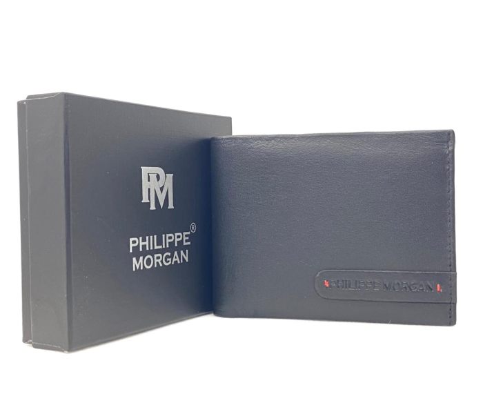 Philippe Morgan PM087 Men Leather Bifold Wallet - Black - Zoom Image 1