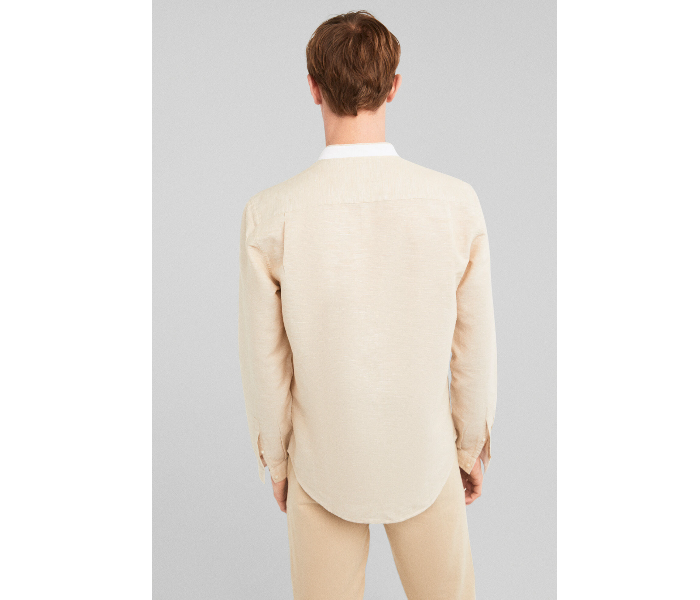 Springfield 099553351 Small Linen Shirt for Men - Beige - Zoom Image 4