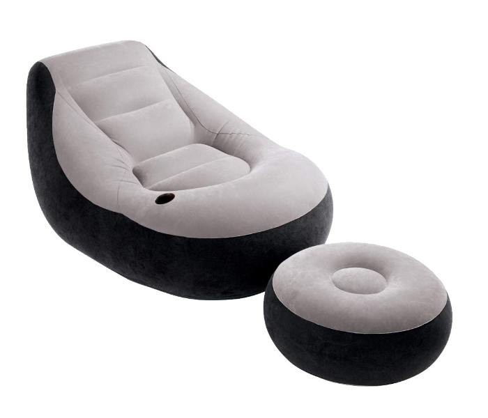 Intex 68564 99x130x76cm Ultra Lounge Inflatable Chair With Footrest - Grey   - Zoom Image 1