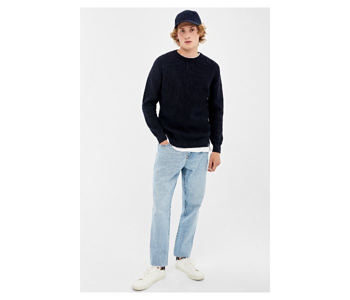 Springfield 003668411 Medium Basic Winter Knitwear for Men - Dark Blue - Zoom Image 2