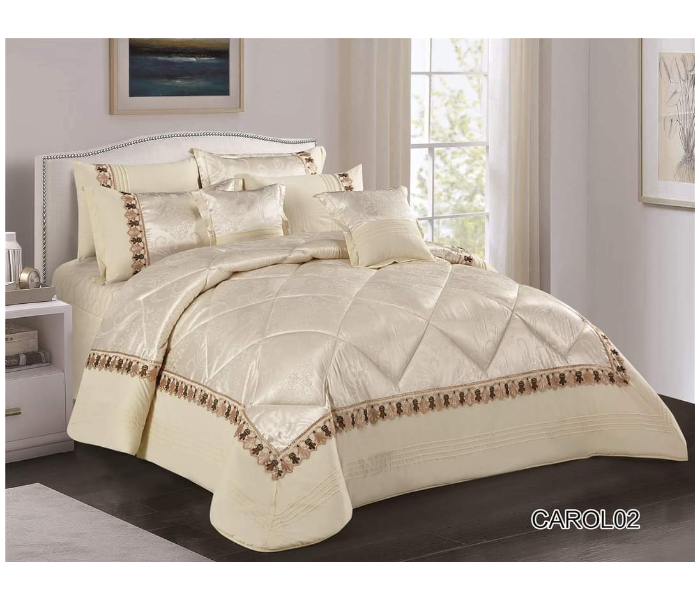 Stargold SG-CJL2002 Comforter Set Of 8 Pieces - Pearl White - Zoom Image