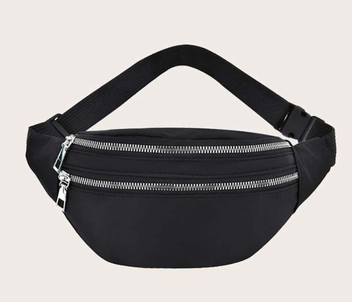 VW Trendz swbag18200907737 Medium Dual Zip-Up Fanny Pack - Black - Zoom Image