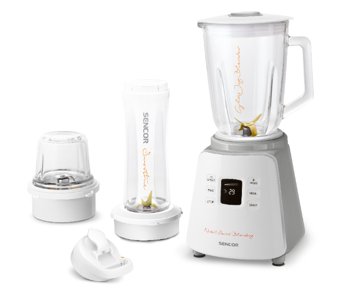 Sencor SBL 4870WH 800W 1.5 Litre 12 Speed Glass Blender Set with Smoothie Blender- White - Zoom Image 1