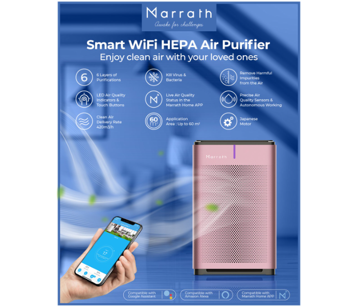 Marrath Smart Wifi Hepa Air Purifier Plus Ionizer - Zoom Image 5