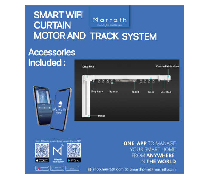 Marrath Smart Wifi Window Curtain Motor and Track System - 3.2 Meter - Zoom Image 2