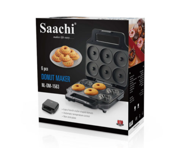 Saachi DM1563 900W 6 Pieces Donut Maker with Automatic Temperature Control - Black - Zoom Image 3